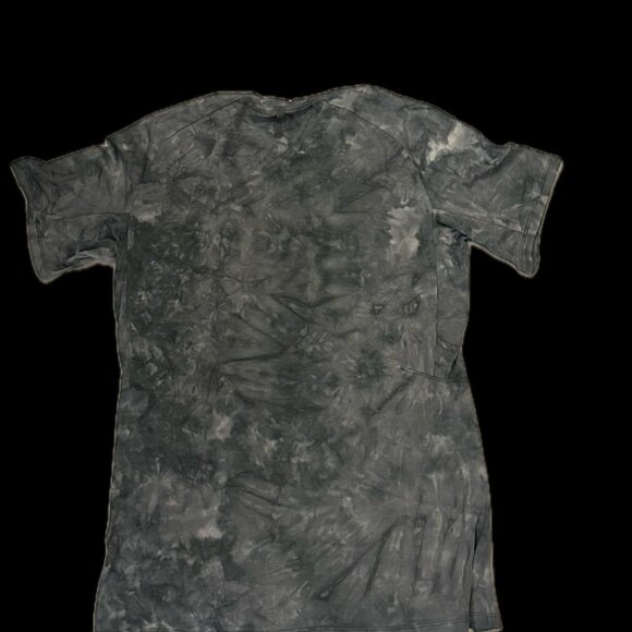 Lululemon Lulu Lemon Mens Short Sleeve Shirt Small Grey Black Tie Dye - Picture 2 of 2